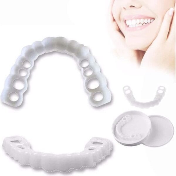 Kosmetiska tänder Tillfälliga tandproteständer, naturliga avtagbara löständer provisoriska tandfaner för
